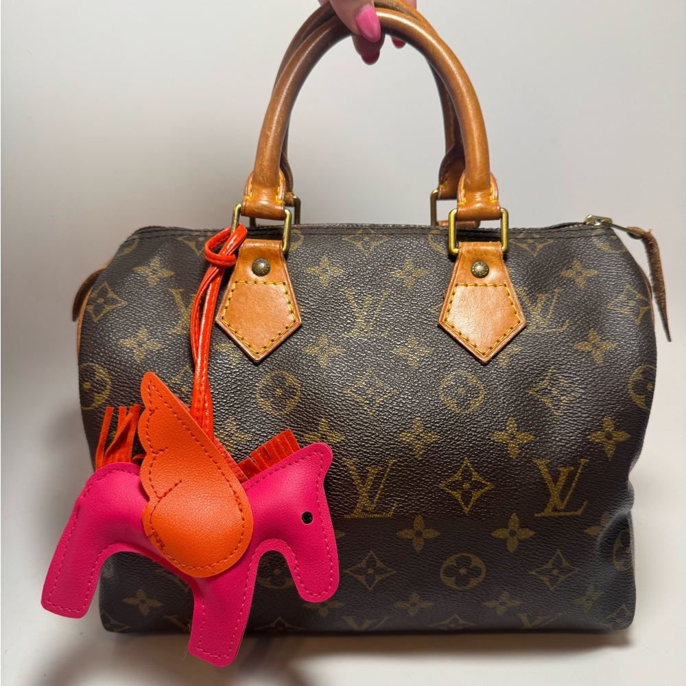 Pink & Orange Two-Tone Pegasus Horse Bag Charm Keychain – PU Vegan Leather